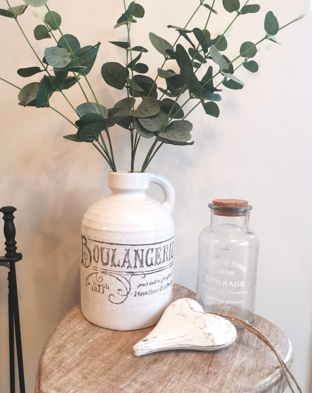 White Distressed Boulangerie Bottle - The Burrow Interiors