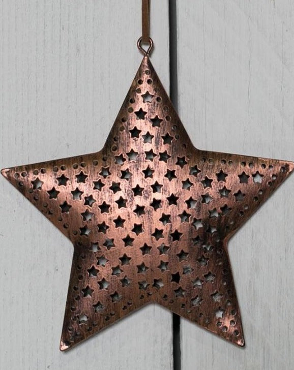 Copper Christmas Star Hanging Decoration 