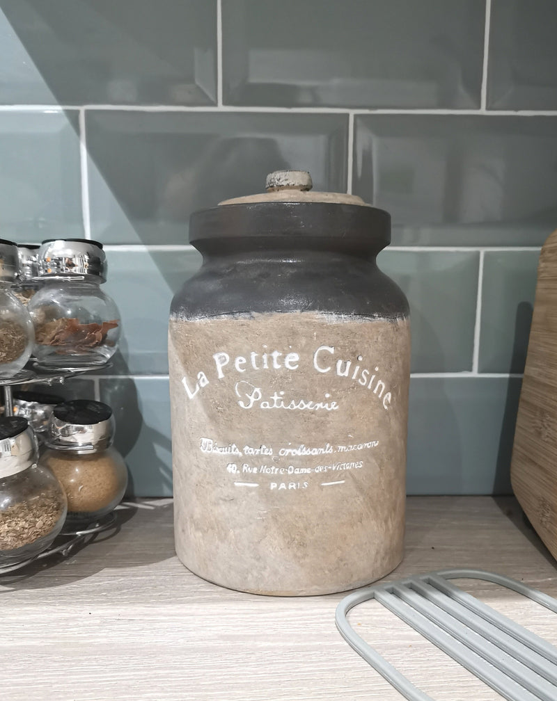 Distressed Grey Cuisine Jar - The Burrow Interiors