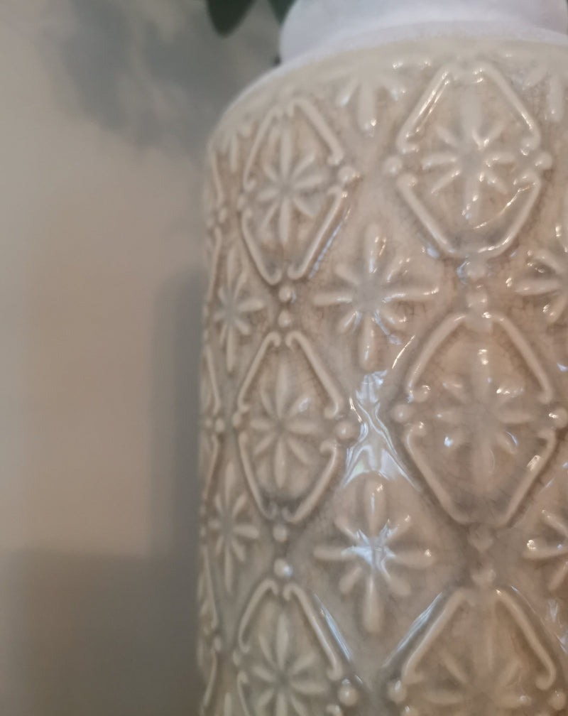 Distressed Cream Decorative Vase - TBI