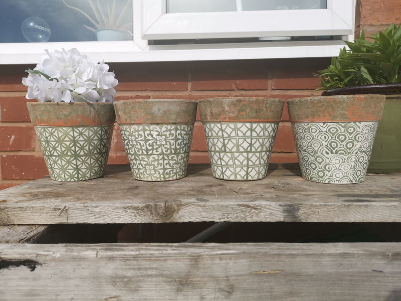 Green Patterned Planters - TBI
