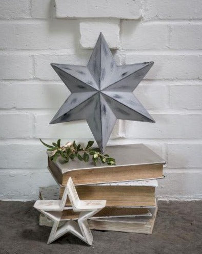 Grey Distressed Wall Star - The Burrow Interiors