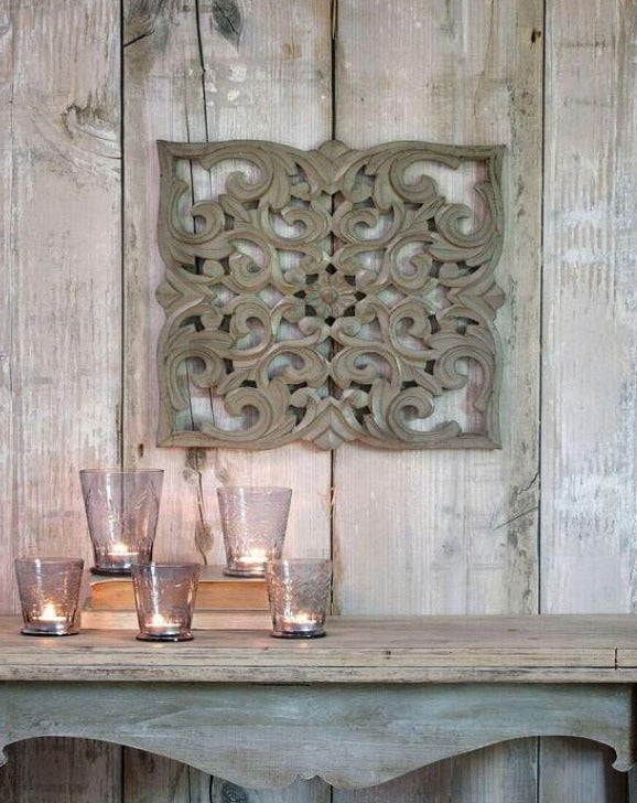 Grey Detailed Wall Carving | TBI
