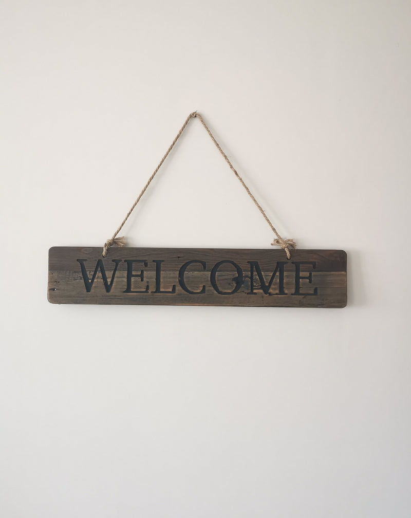 Hanging Rustic Welcome Sign