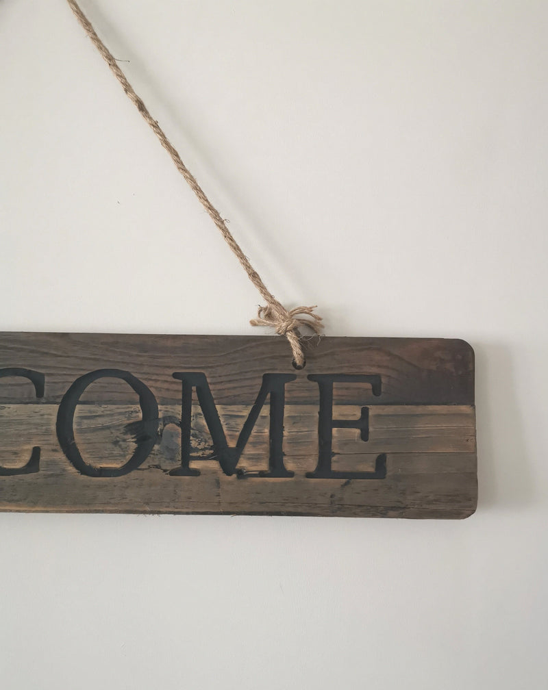 Welcome Sign With Rope - The Burrow Interiors