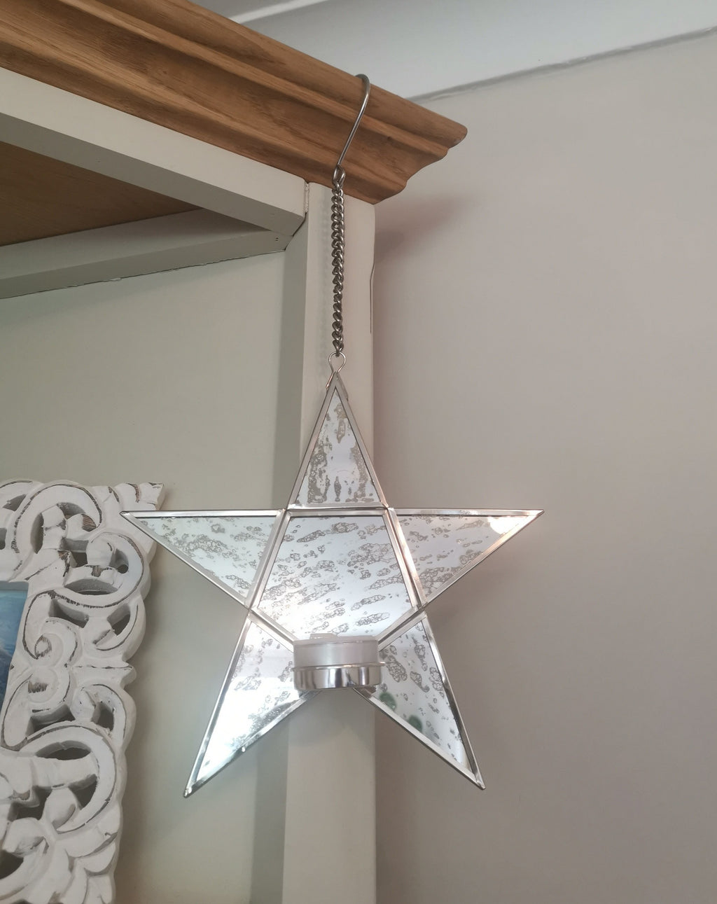 Hanging Star Mirror Tea Light