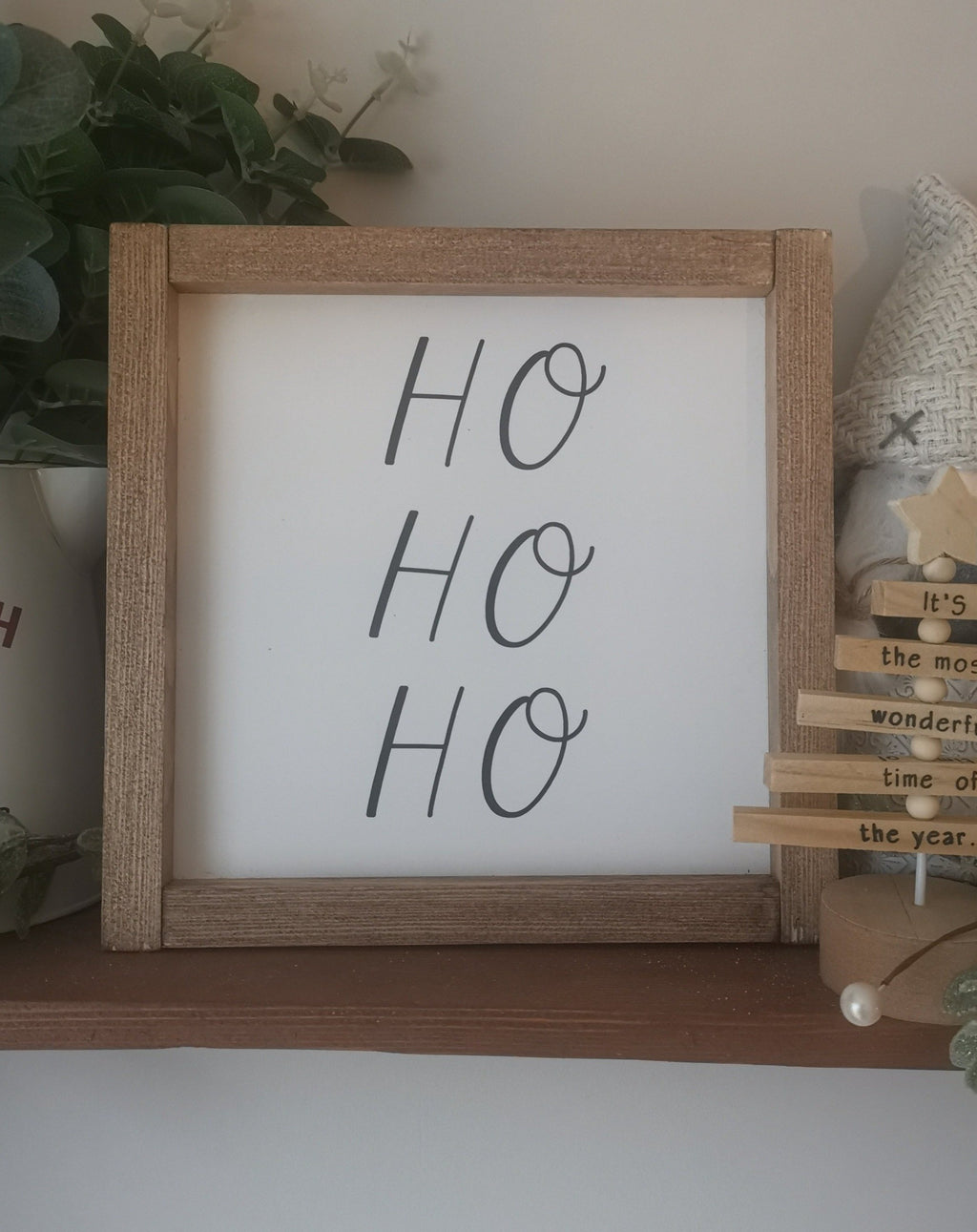 HO HO HO Christmas Rustic Sign - TBI