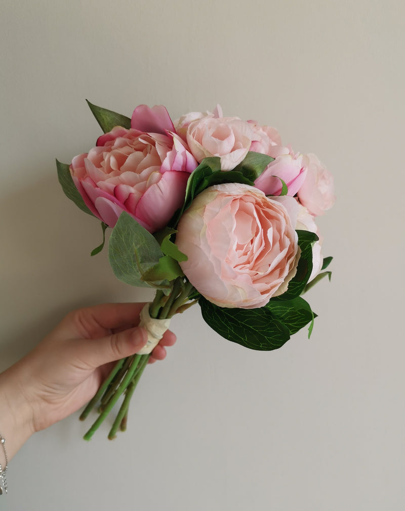 Faux Flowers Large Pink Peony Bouquet - TBI