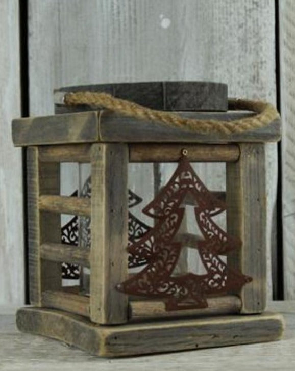 Large Wooden Christmas Tree Lantern | TBI
