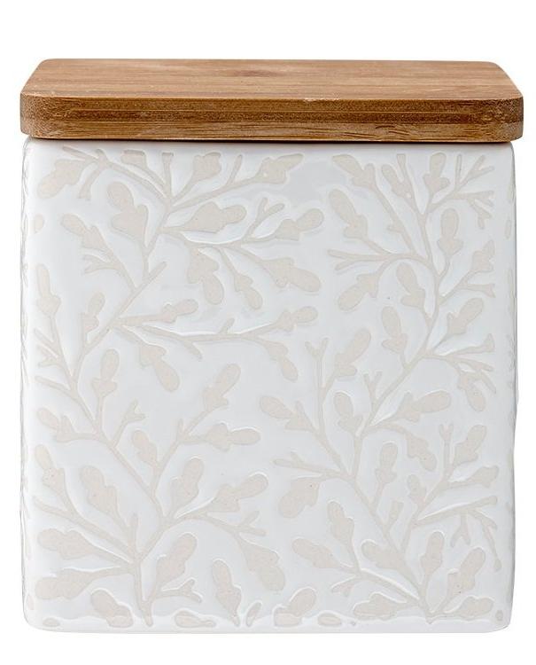 White Patterned Storage Container | TBI
