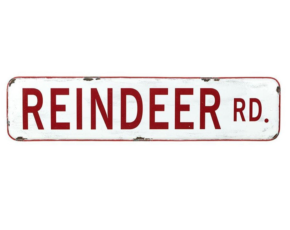Red and White Reindeer Sign - TBI
