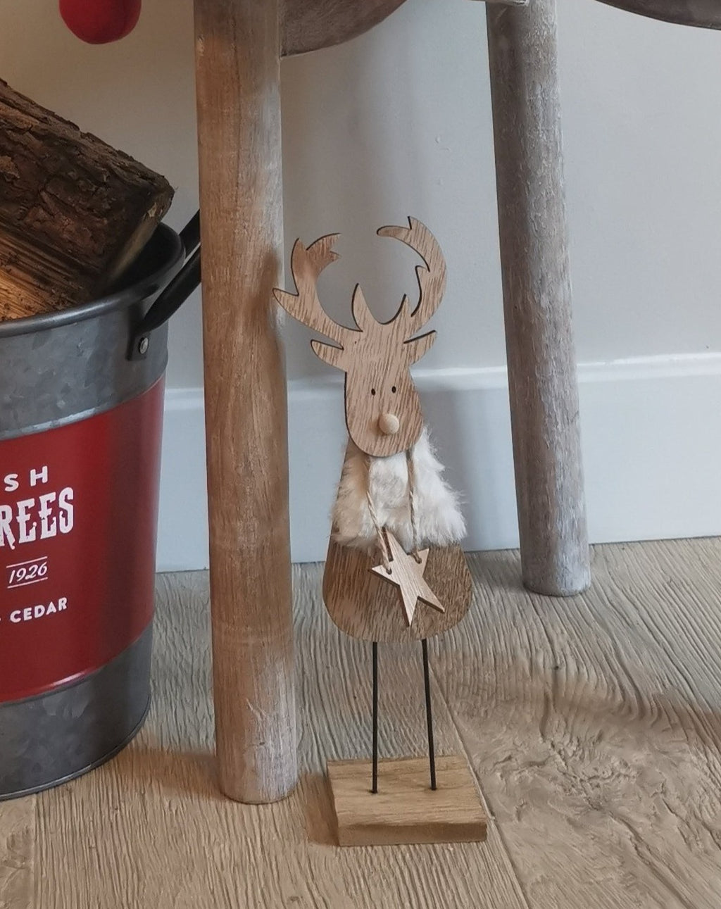 Wooden Reindeer with Star - TBI