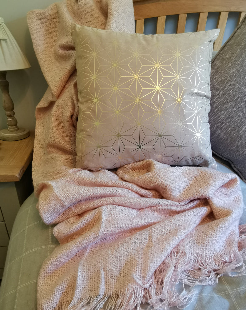 Pink Cushion with Gold Foil Stars - TBI
