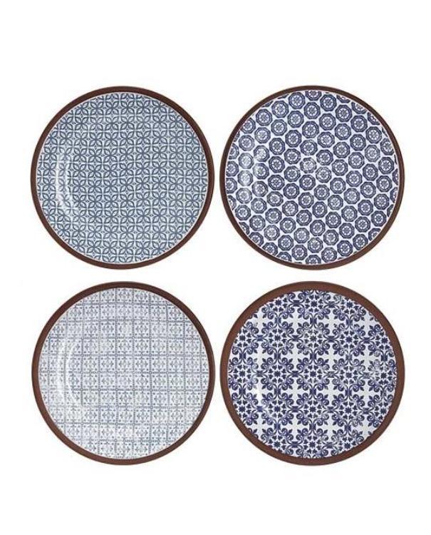 Blue Patterned Assorted Tapas Plates | TBI