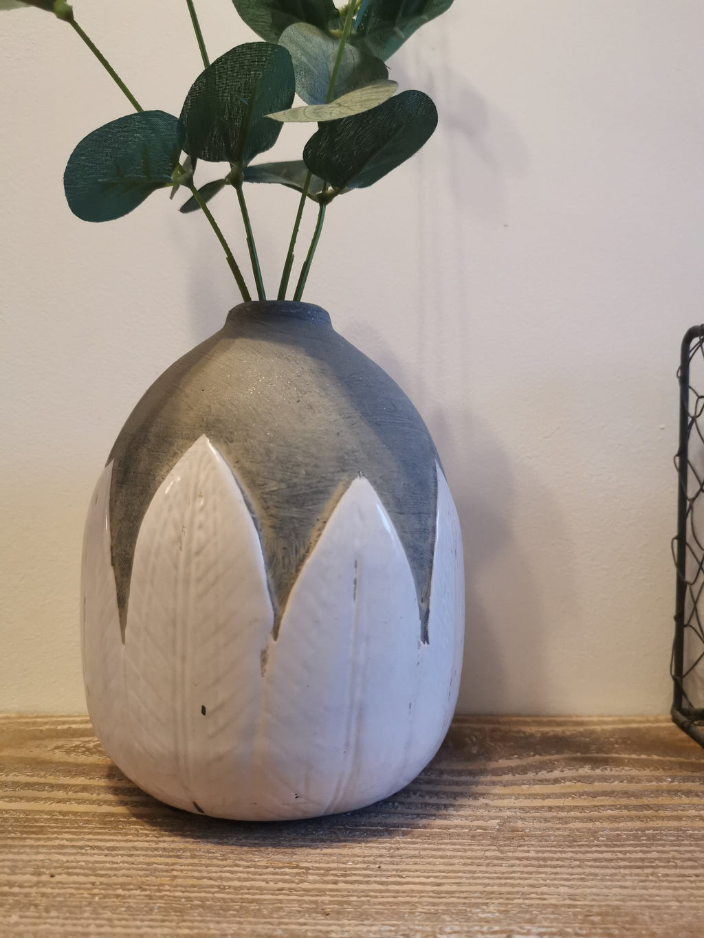 Grey Terrocotta Leaves Vase - The Burrow Interiors