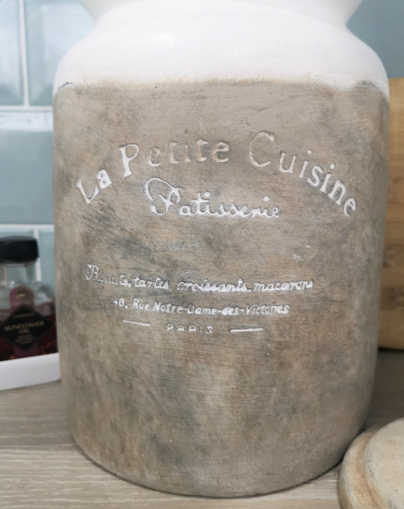Distressed White Cuisine Jar - The Burrow Interiors