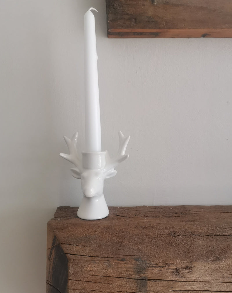 White Stag Candle Holder - The Burrow Interiors