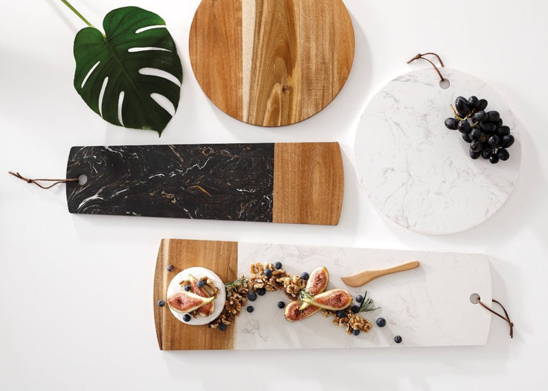 Acacia Wood & Marble Serving Boards | TBI