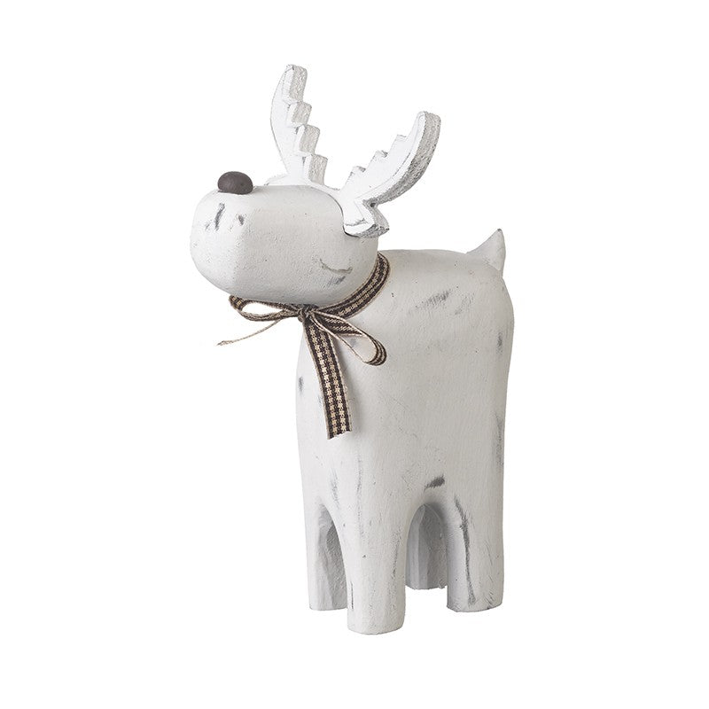 White Wooden Reindeer Accessory - TBI