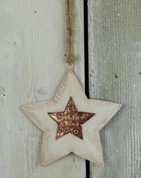White Bronze Christmas Hanging Star