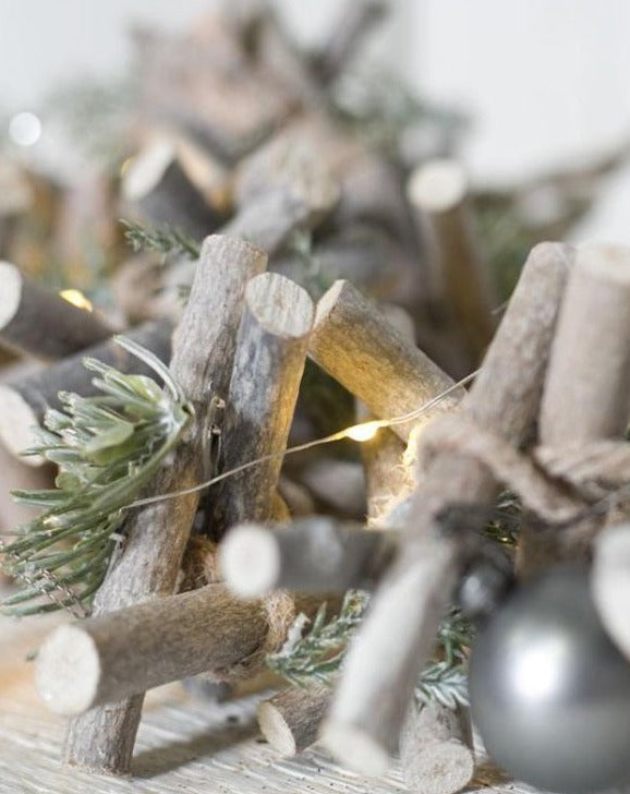 Twig White Christmas LED Garland