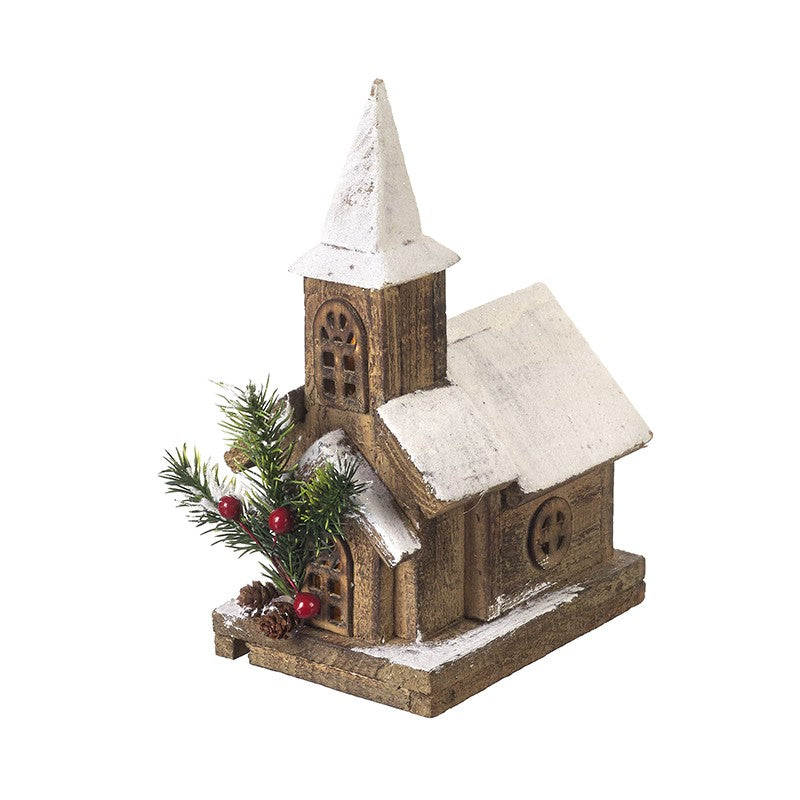 Christmas Snowy Light Up Church - TBI