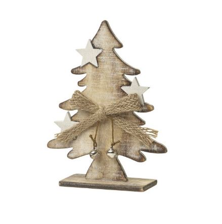 Wooden Tree wit White Stars - TBI