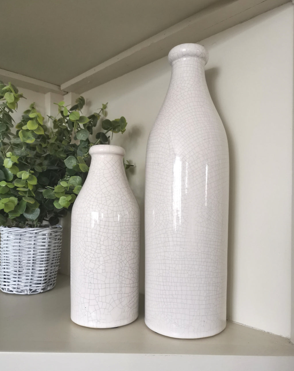Crackled Country Bottle Vases - TBI